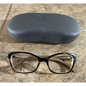 Vera Wang Women's Brown Tortoise Full Rim Eyeglasses Frames w/Case 51-17-133 G1